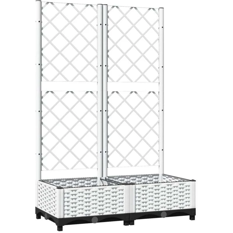 Image of VIDAXL Garden Planter with Trellis White 80x40x121.5cm pp Vidaxl 8720845671747