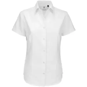 Image of B&C Ladies Oxford Short Sleeve Shirt / Ladies Shirts (XS) (White)