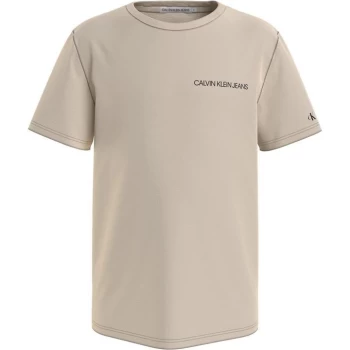 Image of Calvin Klein Chest Logo T Shirt - Muslin ACJ