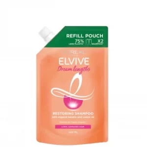 Image of LOreal Paris Elvive Dream Lengths Long Hair Shampoo Refill Pouch 500ml