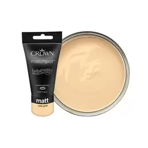Image of Crown Matt Emulsion Paint - Pale Gold Tester Pot - 40ml