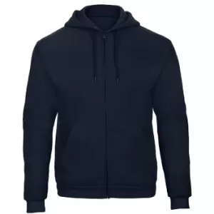 Image of B&C Adults Unisex ID.205 50/50 Full Zip Hooded Sweatshirt (M) (Navy Blue)