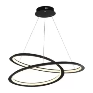 Image of Searchlight Lighting - Searchlight Swirl LED Pendant Sand Black. Dimmable