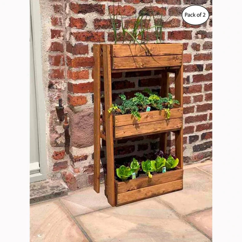 Image of Charles Taylor Multi Pack of 2 - Regular Herb Garden Planter - Redwood in Light Brown Light Brown Unisex
