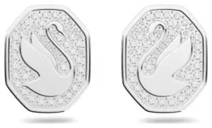 Image of Swarovski 5621097 Signum Swan White Crystal Stud Earrings Jewellery