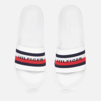 Image of Tommy Hilfiger Mens Knitted Slide Sandals - White - UK 9