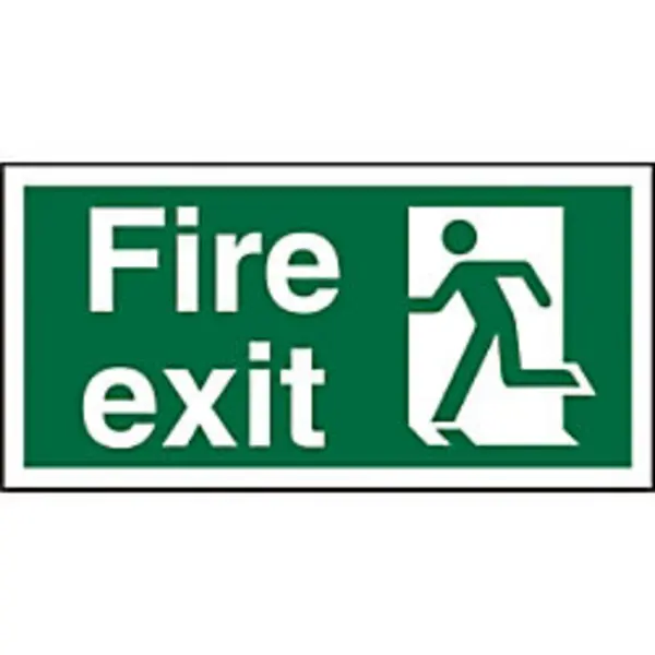Image of Stewart Superior Seco Photoluminescent Safe Procedure Safety Sign Fire Exit Man Running Left Glow In The Dark 200 x 100mm - SP319PLV200X100 SP319PLV20