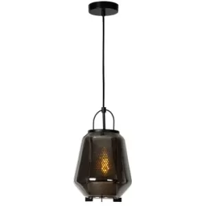 Image of Lucide SISKA - 23cm Pendant Light - 1xE27 - Smoke Grey