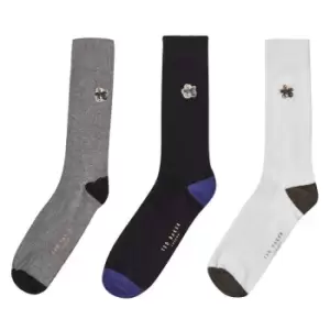 Image of Ted Baker Gift Box Crew Socks 3 Pack - White