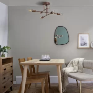 Image of Gaspia 6 Way Copper Ceiling Light