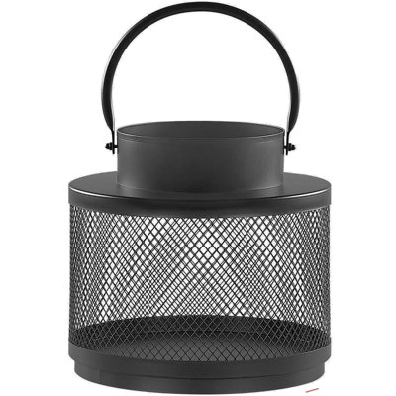 Image of Beliani Garden Lantern Lantern Yamdena Metal 24cm Black