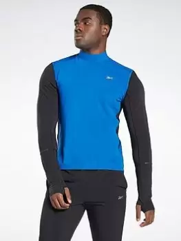 Image of Reebok United By Fitness Long Sleeve Warming Long-sleeve Top, Blue Size M Men