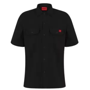 Image of Hugo Elpy Relaxed Fit Short Sleeve Shirt - Black