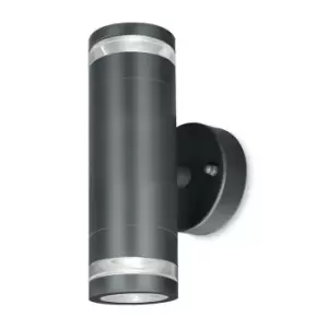 Image of 4LITE Marinus GU10 Bi-Directional Outdoor Wall Light without Pir - Anthracite