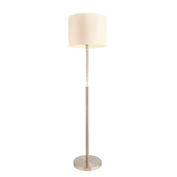 Image of Endon Andromeda - 1 Light Floor Lamp Satin Chrome, Acrylic With Bubbles, E27