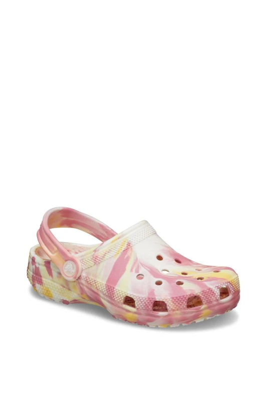 Image of Crocs Girls Classic Marbled Clogs UK Size 7 (EU 23-24) Daylily Multi CRC600-DAYLIL-7