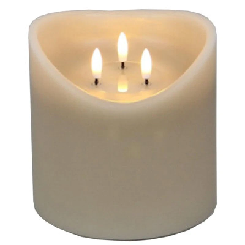 Image of Luxe Collection Natural Glow 6X6 Taupe Melted LED Candle