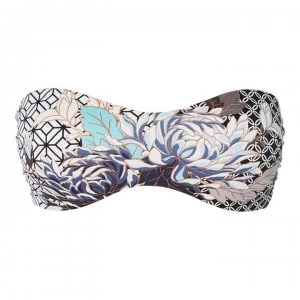 Image of Jets Bandeau Print Bikini Top - BLACK/WHITE