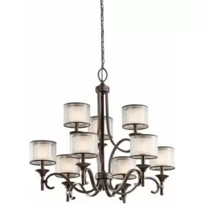 Image of 9Chandelier LIght light umber metallic frosted Shade Mission Bronze LED E14 60W