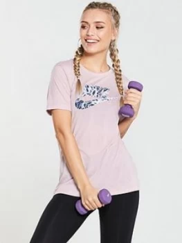 Image of Nike Sportswear Printed Logo Tee Rose Size XS Women