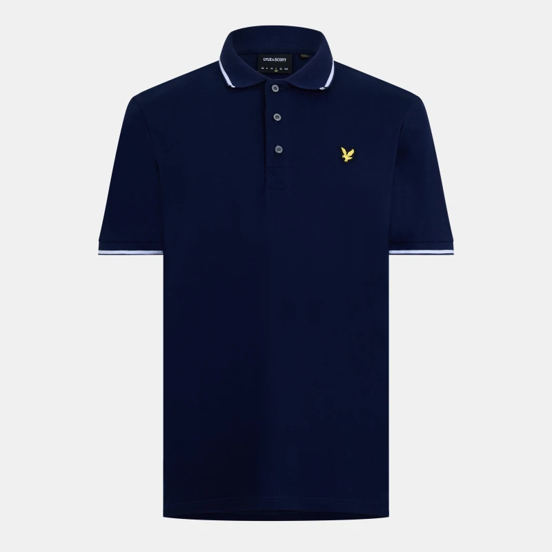 Image of Lyle and Scott Mens Tipped Short Sleeve Polo Shirt Navy Z661 male S