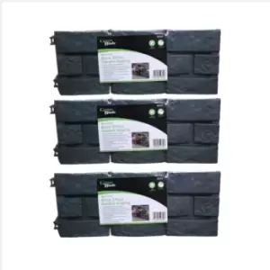 Image of 3 x 17cm 4 Piece Grey Brick Effect Garden Edging Decorative Boarder