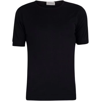 Image of John Smedley Belden T-Shirt mens T shirt in Blue - Sizes UK S,UK M,UK XXL