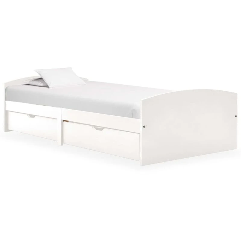 Image of VIDAXL Bed Frame with 2 Drawers without Mattress White 90x200cm Vidaxl 8720286189351