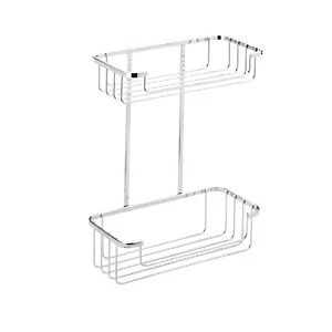 Image of Croydex Rust Free Two Tier Cosmetic Shower Basket - Chrome 215mm