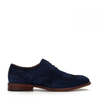 Image of Dune 'Sulphur' Washed Suede Brogues - 6 - navy