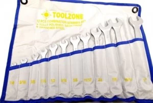 Image of Toolzone 12 Piece Imperial AF Combination Spanner Set