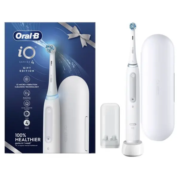 Image of Oral B iO 4 White Electric Toothbrush with Travel Case