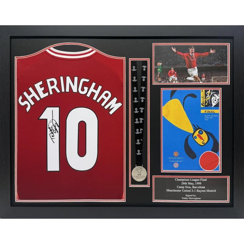 Image of AllStarSignings Ltd Teddy Sheringham signed Manchester United shirt Red unisex One Size