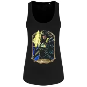 Image of Deadly Tarot Womens/Ladies Obsidian The High Priestess Vest Top (L) (Black)
