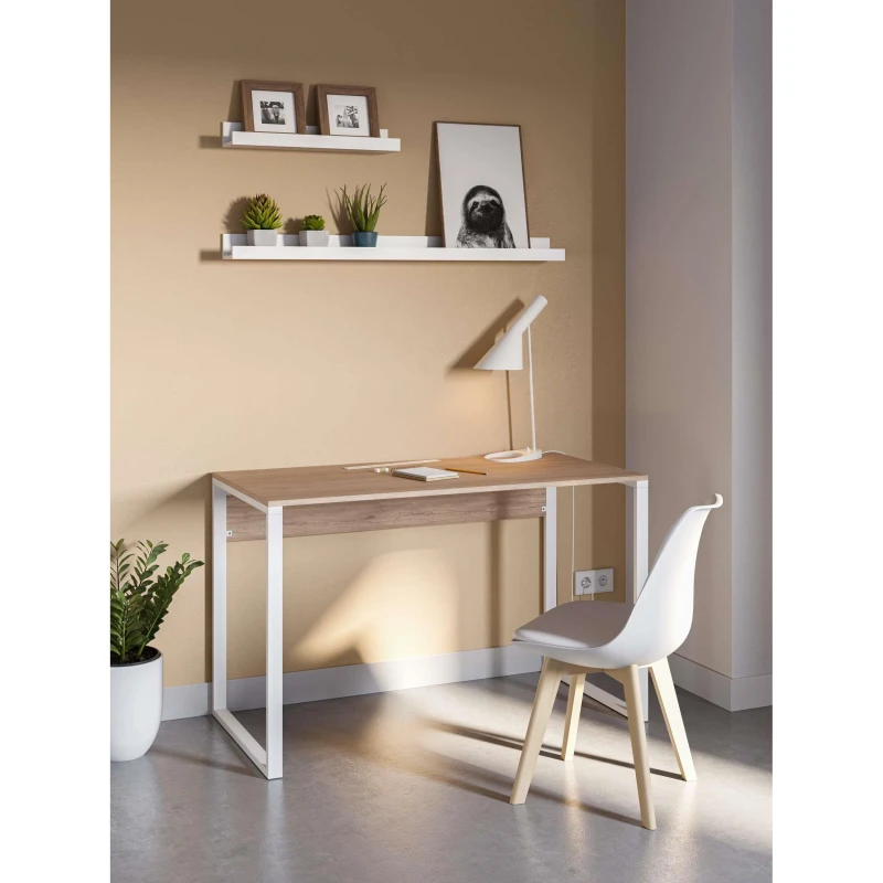 Image of Decortie Inna' Modern Work Table with Sturdy Black Metal Legs 110cm in Natural Size: 1 Pack Natural Unisex 1 Pack