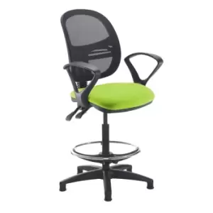 Image of Dams MTO Jota Mesh Back Draughtsmans Chair with Fixed Arms - Belize Red
