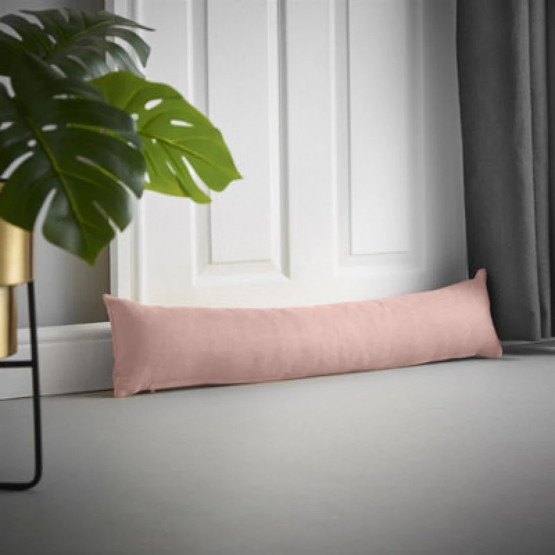 Image of Essential Living Velvet Chenille Draught Excluder 90cm x 15cm x 15cm Blush ZWAYDEBLU