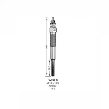 Image of NGK Y-197R / 2188 Glow Plug Sheathed Y197R