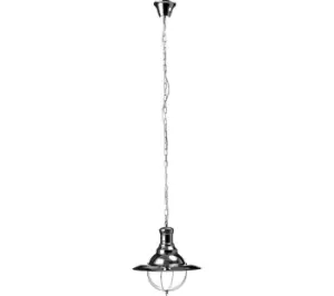 Image of INTERIORS by Premier Industrial Chrome & Glass Pendant Ceiling Light - Silver