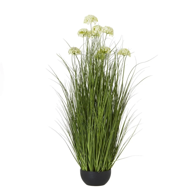 Image of Hill Interiors Allium Artificial Potted Plant in White White Unisex