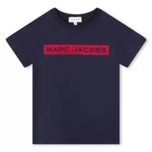 Image of Marc Jacobs Logo Print T-Shirt Dress - Blue
