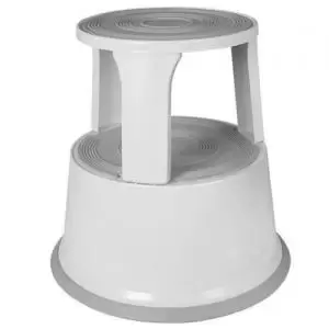 Image of ValueX Metal Step Stool With Castors Grey 7RLSTEP-GY 57908CT