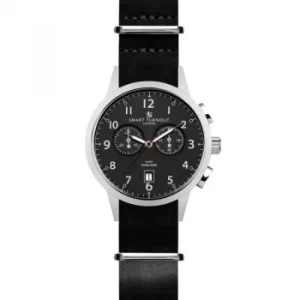 Image of Mens Smart Turnout Classic Watch Black Leather Chronograph Watch