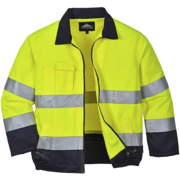 Image of TX70YNRM - sz M Madrid Hi-Vis Jacket - Yellow/Navy - Portwest