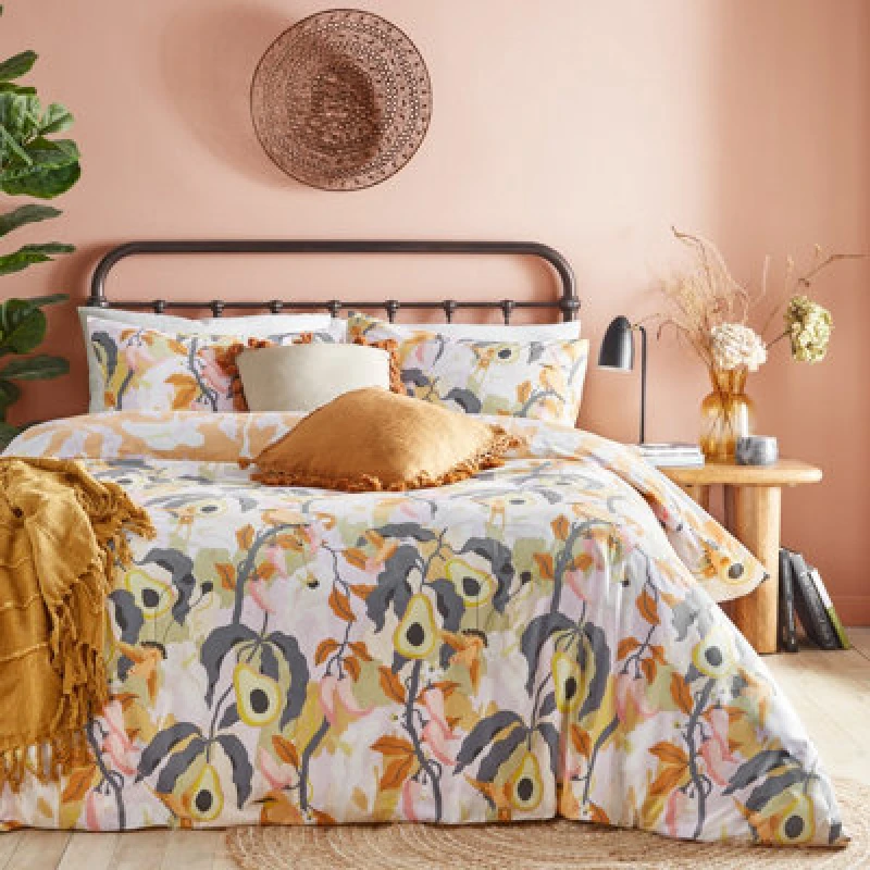 Image of Huerta Tropical Duvet Cover Set Mango, Mango / Double