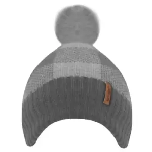 Image of Rock Jock Womens/Ladies Detachable Pom Pom Beanie (One Size) (Grey/White)