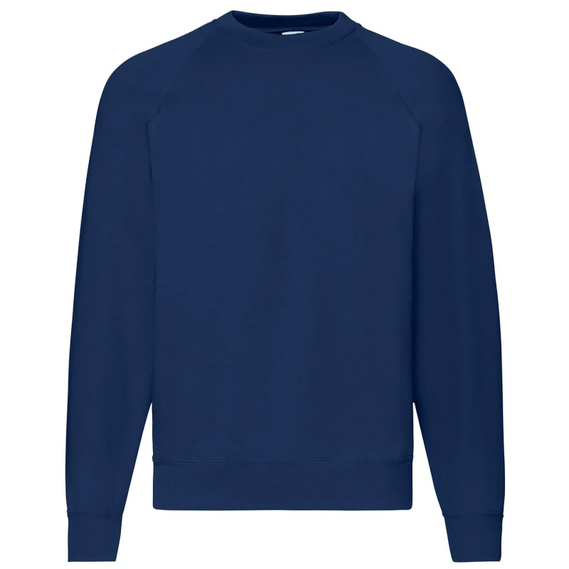Image of Fruit Of The Loom Fruit of the Loom Men Classic 80 20 Raglan Sweatshirt in Navy Size: Small Navy S Male 5063470708727