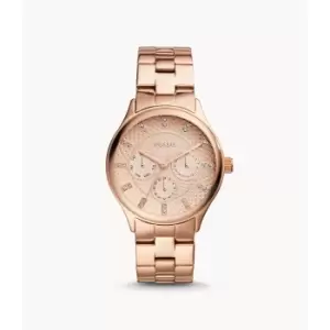 Image of Fossil Womens Modern Sophisticate Multifunction Rose Gold-Tone Stainless Steel Watch - Rose Gold