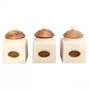 Image of Ceramic Tea, Coffee & Sugar Jars