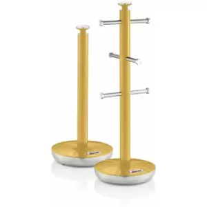Image of Swan Towel Pole and Mug Tree Set Yellow - YELLOW
